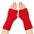 thumbnail image 1 of JMKQLZ Fingerless Gloves for Women Men, Winter Warm Wrist Arm Warmers with Thumb Hole Solid Color Knit Crochet Mitten, 1 of 5