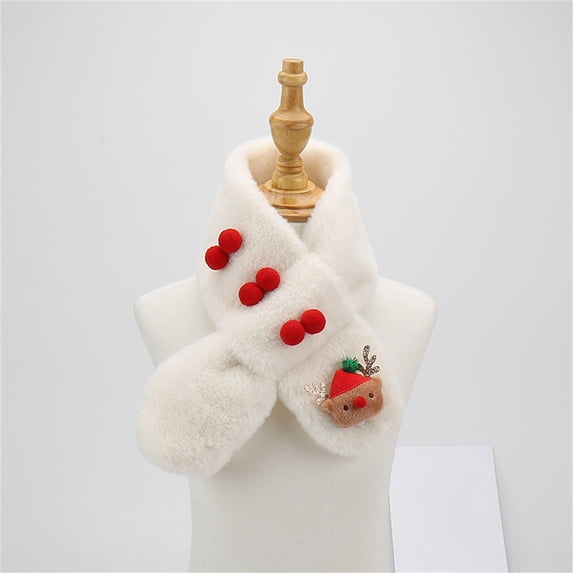 JMKQLZ Fleece Boys Girls Scarf Winter Autumn Kids Warm Scarf Cute Thick Neck Warmer Solid Color Children Scarf 1-12Years