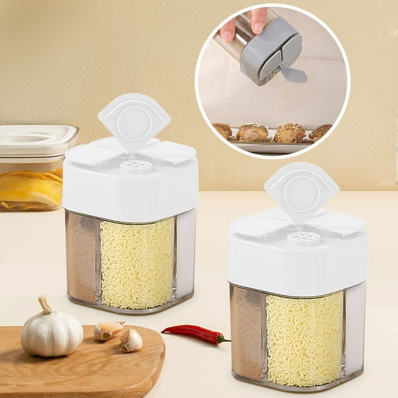 Four Compartment Portable Seasoning Box with Flip Top Lids - Clear Spice Container for Outdoor Barbecue Kitchen Camping Easy to Clean Storage Solution