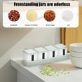 thumbnail image 1 of Four Section Press-Style Seasoning Container Set - Integrated Spice Storage Solution with Easy Access Lids Food Safe Material Kitchen Organization Tool, 1 of 6
