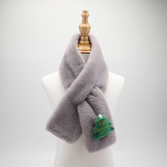 JMKQLZ Girls Boys Warm Plush Scarf Christmas Neck Warmer Winter Cute Thick Soft Shawl Wrap Scarves for Kids and Baby