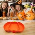 thumbnail image 1 of JMKQLZ Halloween Pumpkin Shaped Silicone Suction Plate With Divided Compartments For Baby Food Toddler Meals Non Slip Base Easy Clean Party Tableware Decor, 1 of 5