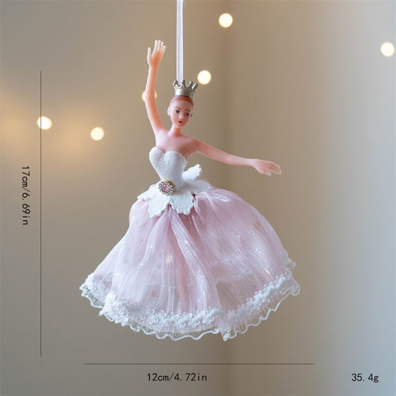 JMKQLZ Handcrafted Ballet Dancer Christmas Tree Ornament, Soft Fabric Skirt Performer Hanging Decor for home Party Mantel Wreath Table Centerpiece