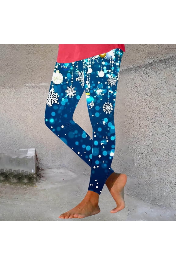 Holiday Season Women's Christmas Print Leggings, Soft Stretchy Yoga Pants with Festive Designs, Comfortable Casual Wear for Home and Seasonal Activities