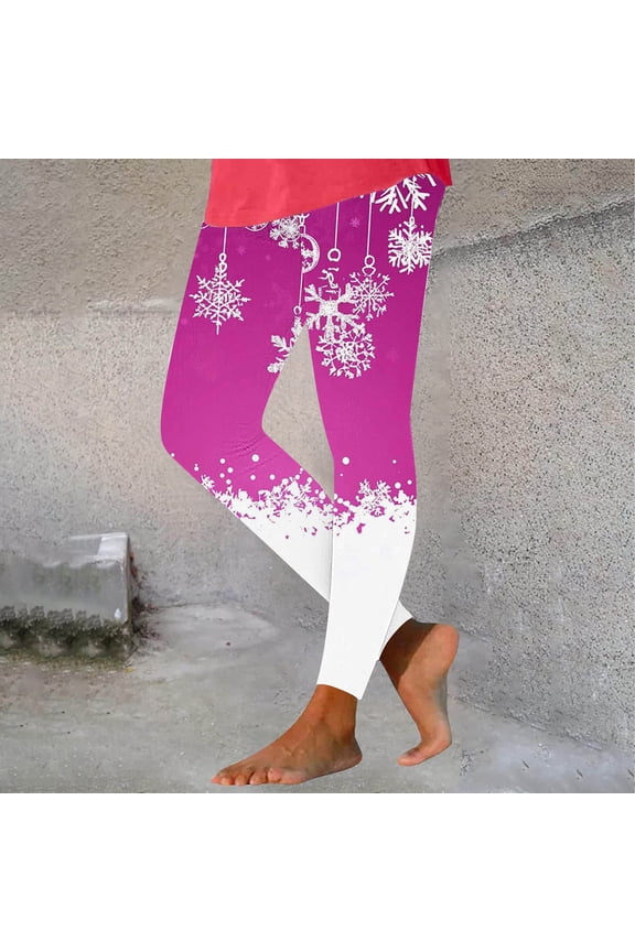 Holiday Season Women's Christmas Print Leggings, Soft Stretchy Yoga Pants with Festive Designs, Comfortable Casual Wear for Home and Seasonal Activities
