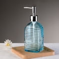 thumbnail image 1 of JMKQLZ Horizontal Stripe Glass Soap Dispenser, Press-Type Empty Bottle, Household Shampoo Shower Gel Dispensing Empty Bottle, 1 of 6