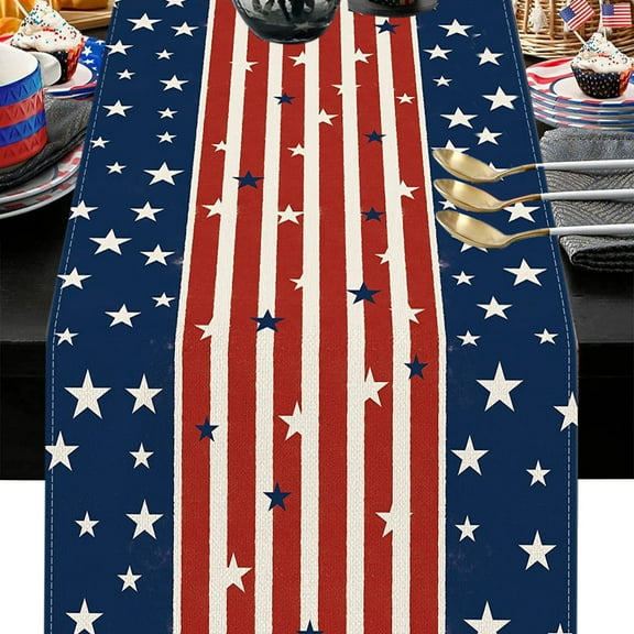 JMKQLZ Independence Day Happy Table Flag Five-pointed Decoration Red and Blue Decoration Restaurant Interior,Table Ornament,4th of July Ornament Veterans Day,Table Runner Labor Day