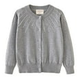 thumbnail image 1 of JMKQLZ Kids Cardigan Sweater with Rhinestone Long Sleeve School Uniform Knit Cardigan Button Cable Clousure Sweater for Fall and Winter, 1 of 3