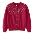 thumbnail image 1 of JMKQLZ Kids Cardigan Sweater with Rhinestone Long Sleeve School Uniform Knit Cardigan Button Cable Clousure Sweater for Fall and Winter, 1 of 3