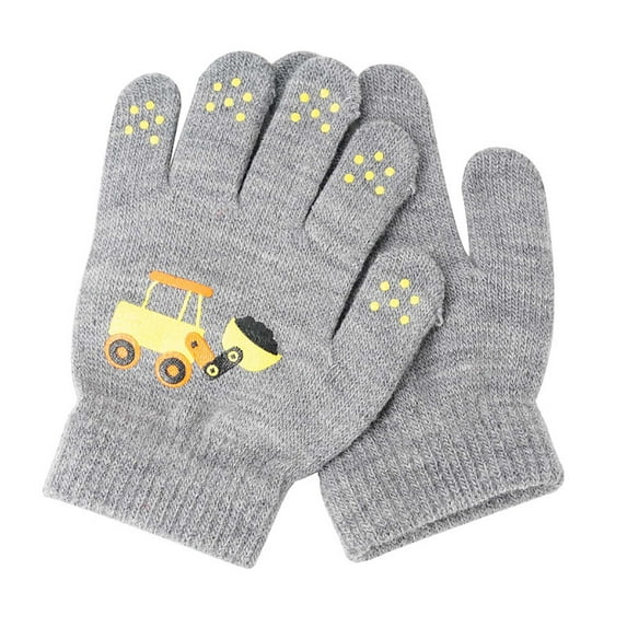 JMKQLZ Kids Gloves Winter Toddler Gloves Cute Full Fingers Knit Gloves Children Stretchy Warm Gloves for Boys Girls