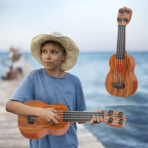 JMKQLZ Kids Toy Ukulele, Kids Guitar Musical Toy, 4 Steel Strings, Kids Play Early Educational Learning Musical Instrument Gift for Ages 3+