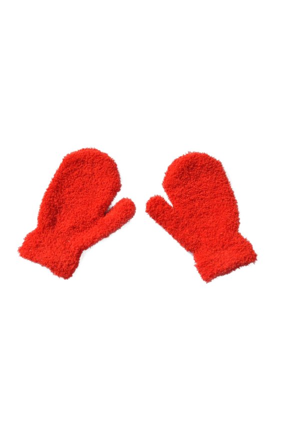 Kids Winter Warm Gloves Plush Mittens for Boys or Girls Children's Solid Color Thickened Comfortable Gloves for Cold Weather