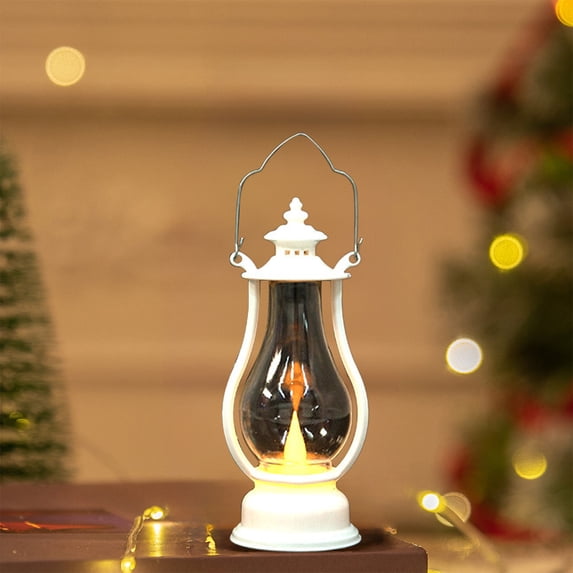 JMKQLZ LED Candle Lantern with Handle - Electronic Wind Light for Holiday Decor - Portable Flameless Candle Ornament for Indoor Outdoor Use