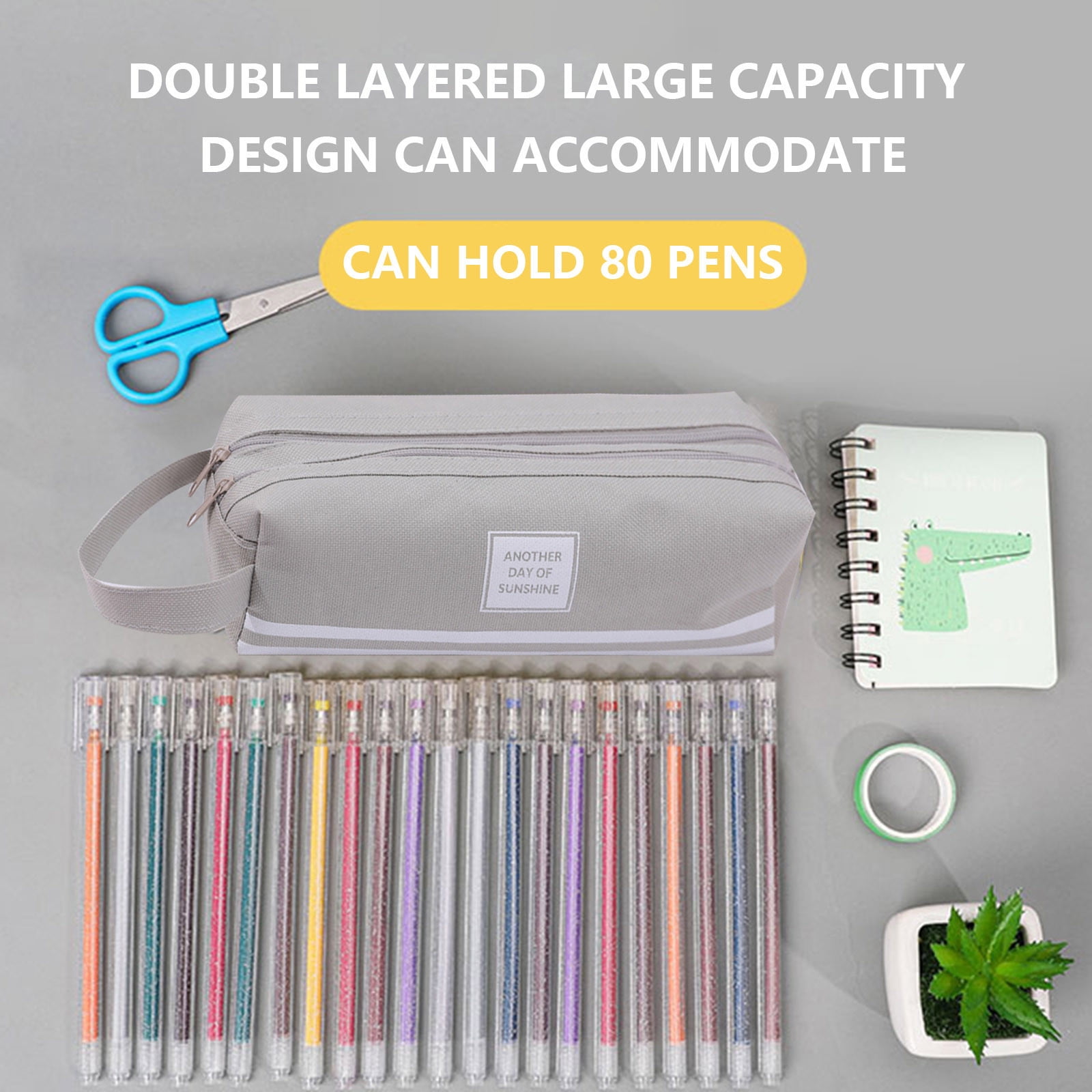 JMKQLZ Large Pencil Case, Big Capacity Pencil Pouch Pen Bag, Portable ...