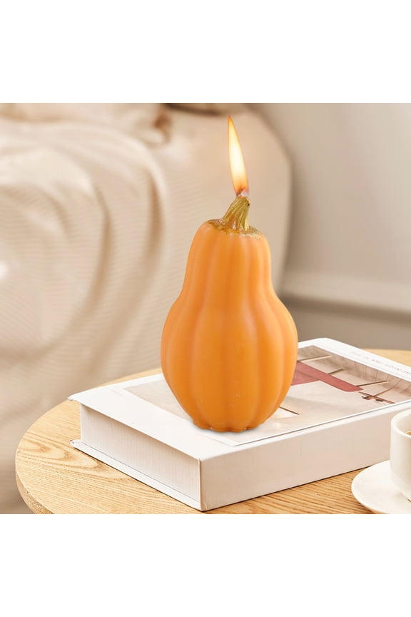 Lifelike Pumpkin Scented Candle with Natural Essential Oils, European Style Fall Decor for Mantel Display and home Decoration
