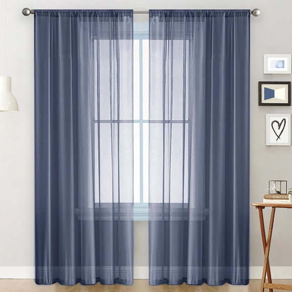 JMKQLZ Light Filtering Polyester Window Curtain with Rod Pocket, Semi-Sheer Panel for Living Room and Bedroom, Soft and Durable Home Decor Enhancement