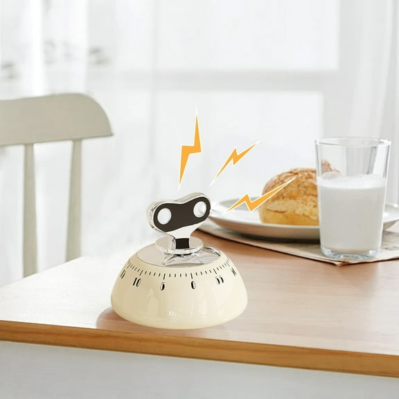 Magnetic Kitchen Timer with Mechanical Movement - Battery-Free Countdown Device Up to 60 Minutes Loud Alarm for Cooking Baking Easy to Clean