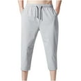 thumbnail image 1 of JMKQLZ Men's Capris Pants Lightweight Elastic Waist Pants Breathable Quick Drying Camping Fishing Running Athletic Jogger Trousers,Gray,3XL, 1 of 3