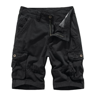 JMKQLZ Men's Cargo Shorts Slim Fit Multi-Pocket Outdoor Camouflage Cargo Short Pants - Black - XL