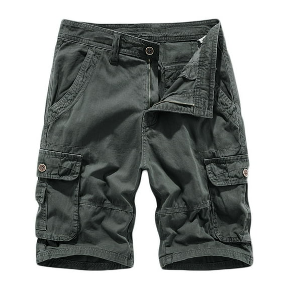 JMKQLZ Men's Cargo Shorts Slim Fit Multi-Pocket Outdoor Camouflage Cargo Short Pants - Dark Gray - XL