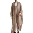 thumbnail image 1 of JMKQLZ Men's Muslim Robe Arab Middle Robe Long Style Sleeve Long Shirt Fashion Casual Robe, Coffee, Size: L, 1 of 9