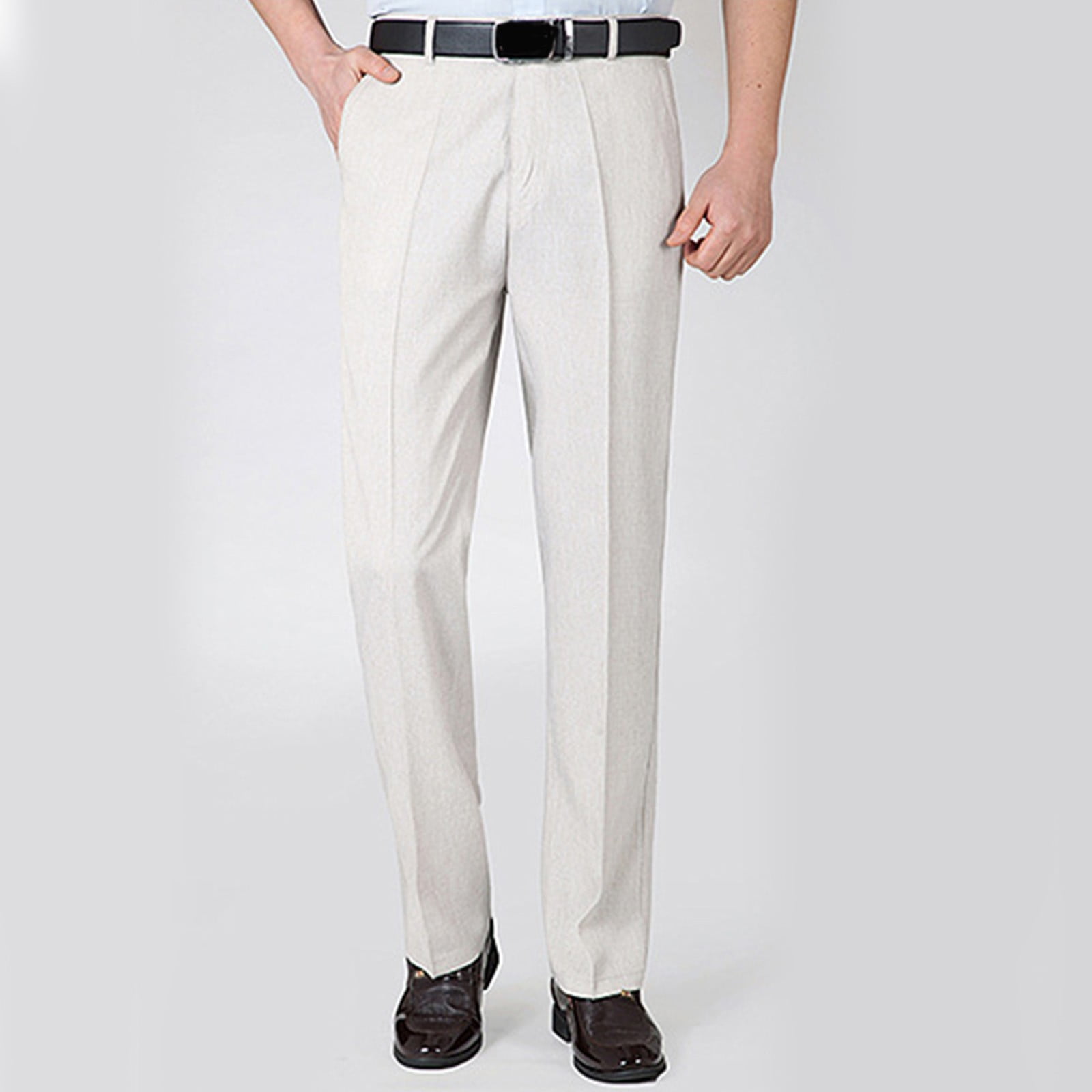 JMKQLZ Men's Spring Summer Cotton And Linen Casual High