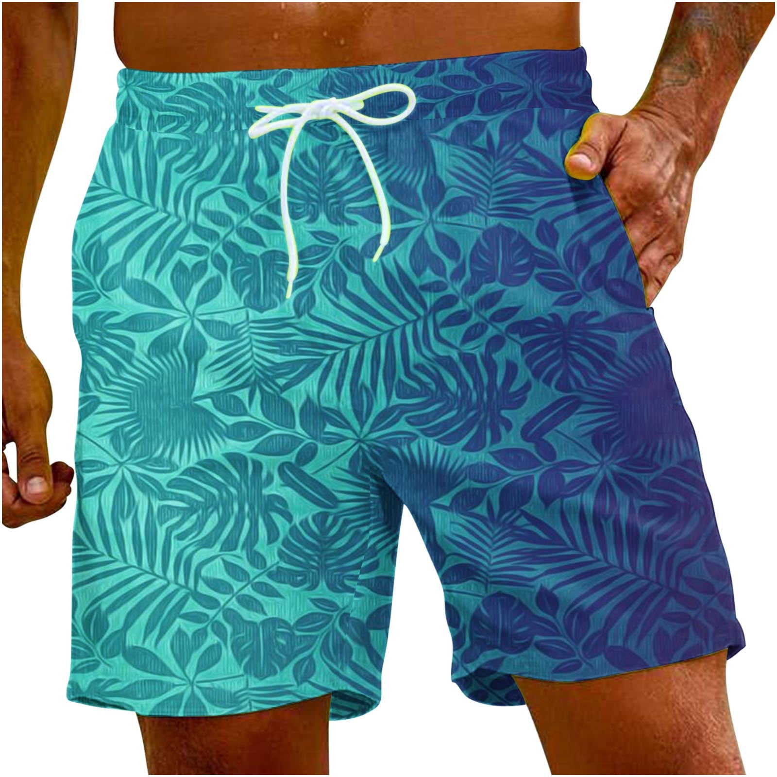 JMKQLZ Men's Swim Trunks Board Shorts Colorblock Summer Beach Shorts