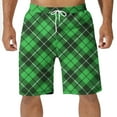 thumbnail image 1 of JMKQLZ Mens Pajama Shorts, Soft Lounge Pajama Pants Plaid Summer Shorts with Pockets - Green - XL, 1 of 4