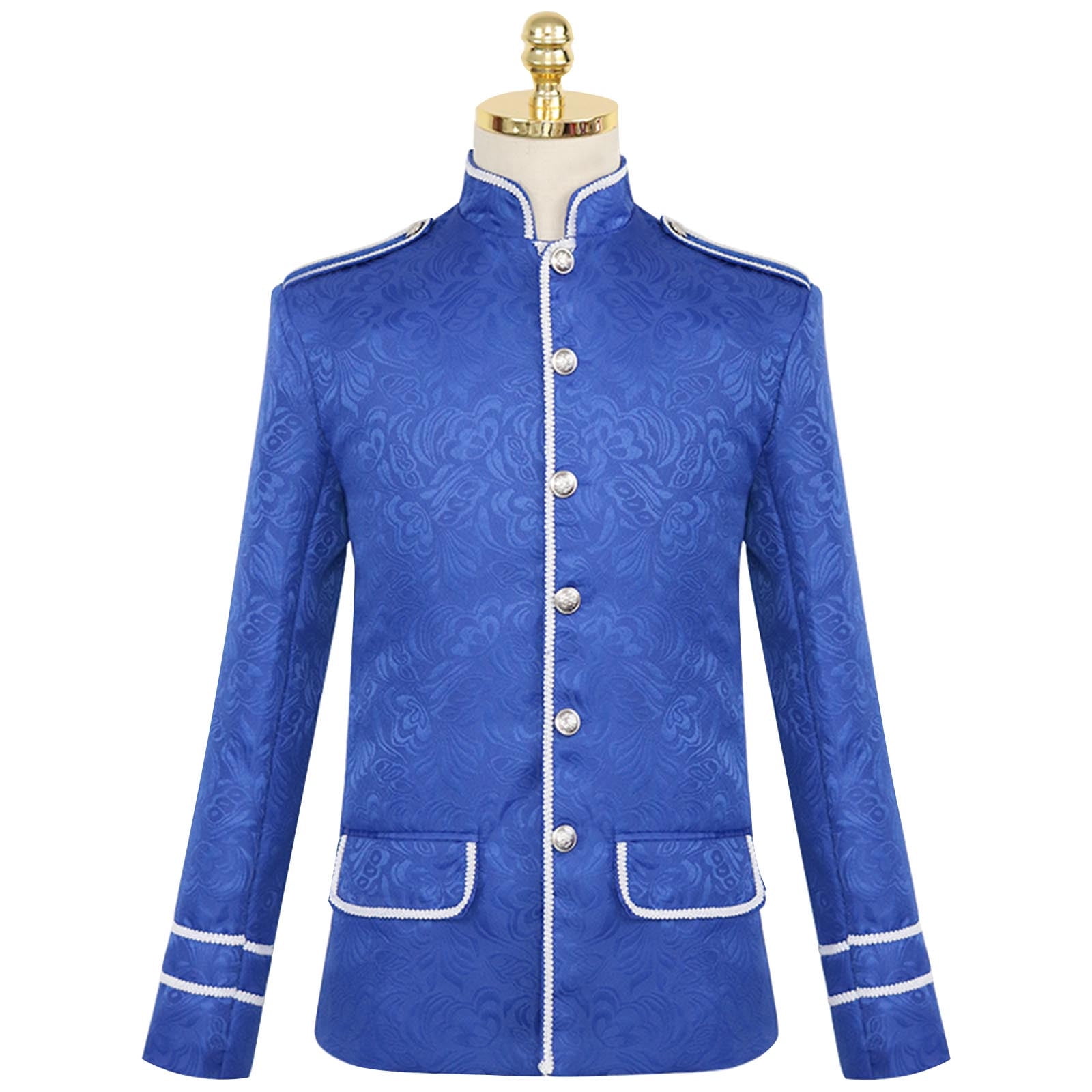 JMKQLZ Mens Steampunk Medieval Jacket Coats Standcollar Coat with Long