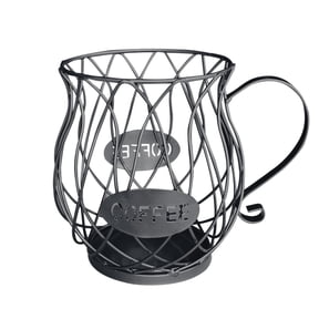 JMKQLZ Metal Coffee Pod Storage Rack - Countertop Organizer for K-Cups and Capsules with Large Capacity Design