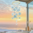 thumbnail image 1 of JMKQLZ Natural Shell Wind Chime with Butterfly Motifs, Decorative Hanging Ornament for Balcony and Bedroom, Elegant Home Decor with Colorful Details and Gentle Sounding Bells, 1 of 6
