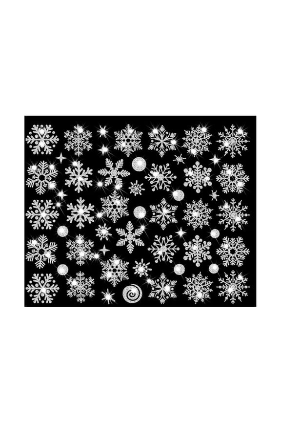 New Christmas Snowflake Glitter Static Window Sticker Wall Door Decal Easy to Apply Reposition Reuse No Residue Versatile for Smooth Surfaces