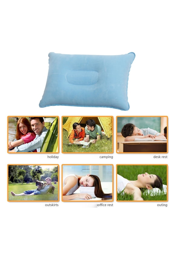 JMKQLZ Outdoor Inflatable Sleeping Small Pillow Inflatable Backrest Cushion Travel Pillow Airplane Rest Comfortable Sleeping Pillow, Inflatable Air Pillow Bed Sleeping Camping Pillow