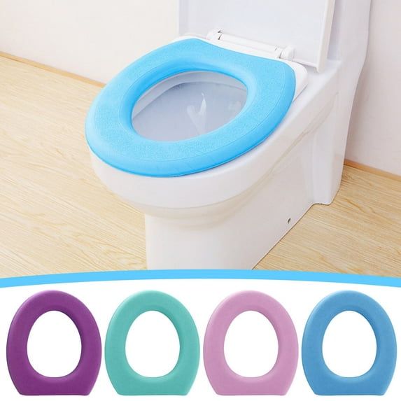 JMKQLZ Padded Thicker Bathroom Toilet Seat Cover Pad, Soft Comfort Warmer Toilet Seat Cushion Cover Stretchable Washable Fiber Cloth, Easy Installation Toilet Lid Seat Cover