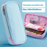 JMKQLZ Pencil Case, Large Capacity Pencil Case Organizer, Double Zipper Storage Bag, Multifunctional Pencil Pouch for College Office Teen Men Women Adult