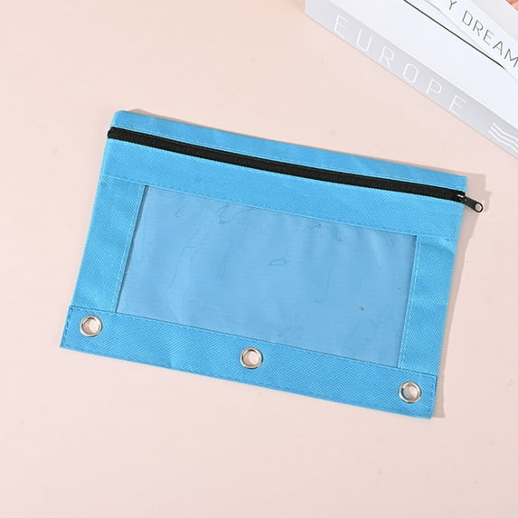 JMKQLZ Pencil Pouch for 3 Ring Binder, Clear Window Pencil Case with Smooth Zipper, Big Capacity 3 Ring Binder Pencil Bag,Excellent Document Manager for Meetings