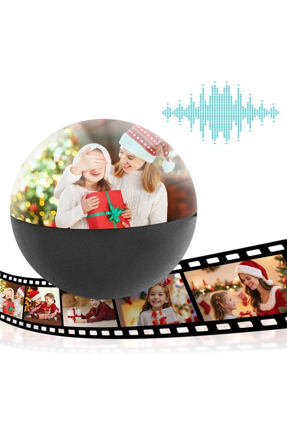 Personalized Crystal Ball Video Player for Uploading Photos and Videos, Portable Multimedia Orb with HD Imaging for Anniversary Birthday Gift Ideas and Memory Keepsakes