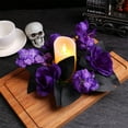 thumbnail image 1 of JMKQLZ Purple Rose Black Leaf Halloween Candle Wreath - Mysterious Tabletop Ornament for Gothic Party Halloween Decorations, 1 of 7