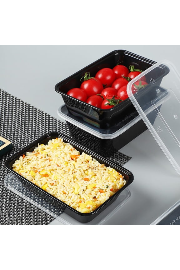 Reusable Food Prep Containers, 10-Pack Plastic Food Containers with Lids For Meal Food Prepping - Durable Food Storage Containers Lunch Boxes- Stackable, Meal Dishwasher Safe