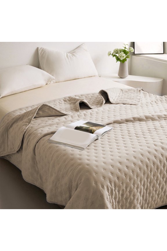 Reversible Quilts,Point Pattern Microfiber Bedspread, Lightweight Soft All Season Coverlet for Bedroom,Hotel &Gift,Super Soft Quilt Modern Solid Color Cool on The Bed Home Summer Blanket