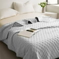 thumbnail image 1 of Reversible Quilts, Microfiber Bedspread, Lightweight Soft All Season Coverlet for Bedroom, Hotel &Gift, Super Soft Quilt Modern Solid Color Cool on The Bed Home Summer Blanket, 62.9*78.7In, 1 of 8