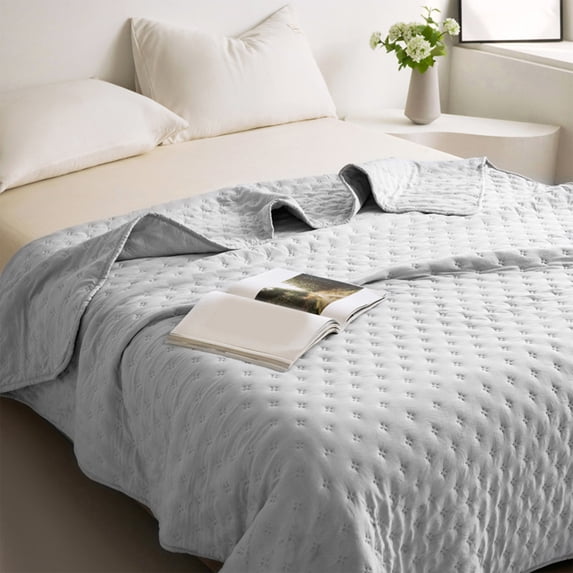 Reversible Quilts, Microfiber Bedspread, Lightweight Soft All Season Coverlet for Bedroom, Hotel &Gift, Super Soft Quilt Modern Solid Color Cool on The Bed Home Summer Blanket, 62.9*78.7In
