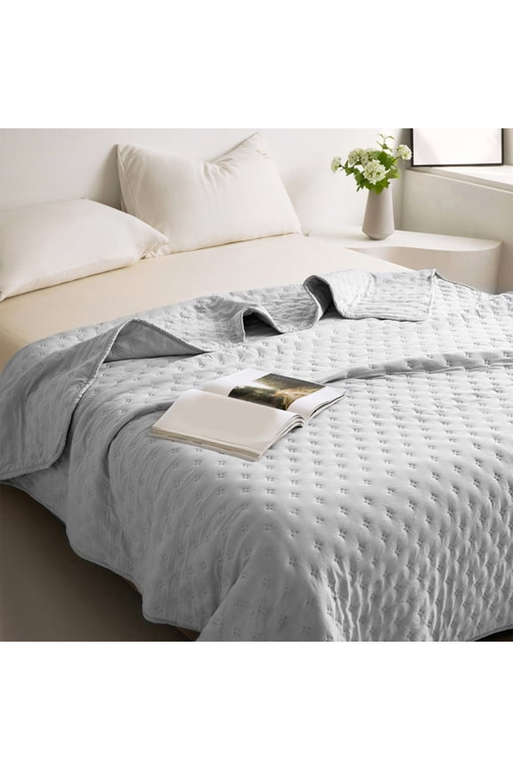 Reversible Quilts, Microfiber Bedspread, Lightweight Soft All Season Coverlet for Bedroom, Hotel &Gift, Super Soft Quilt Modern Solid Color Cool on The Bed Home Summer Blanket, 62.9*78.7In