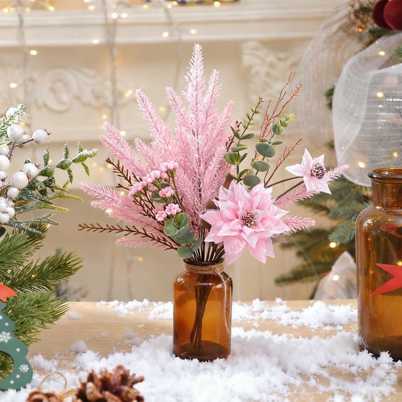 JMKQLZ Simulation Pinecone Christmas Branch Decor - Artificial Berry Floral Arrangement for Holiday Display - Seasonal Gift Box Centerpiece for Festive Home Decor