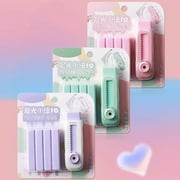 JMKQLZ Sliding Retractable Pencil Eraser, Soft Cute Push Pull Eraser with Plastic Sleeve and 4 Refill Eraser for Teens Adults, Office Home Supplies