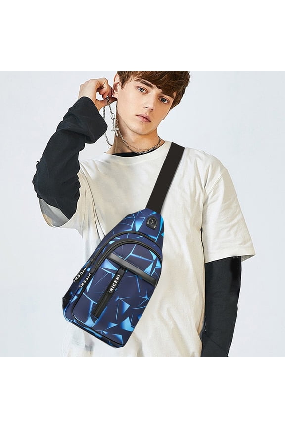 JMKQLZ Sling Bag, Multi-Layer Lightweight Casual Crossbody Bag, Travel Hiking Daypack Shoulder Chest Bag for Women Men, Office School Supplies,Valentines Day Gifts for Her Him