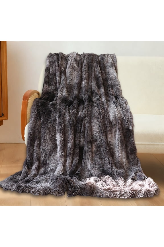 Soft Fleece Throw Blanket - Decorative Gray Cozy Blanket for Living Room and Bedroom with Lightweight Warmth