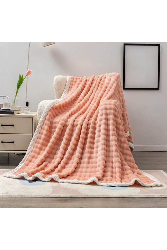 Soft Fleece Throw Blanket with Upgraded Striped Pattern, Microfiber Polyester Fabric for Year-Round Comfort, Versatile Use for Couch Lounging and Travel