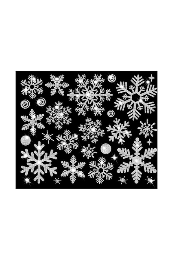 Sparkling Snowflake Window Clings for Christmas Decor, Reusable Static Window Stickers for Glass Doors and Windows, Easy to Apply and Remove Without Residue, Festive Home Decoration