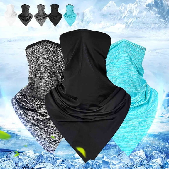 JMKQLZ Summer Headscarf Sun Protection Cooling Neck Breathable Ice Silk Face Cover Cycling Motorcycle Face Towel for Men Women,19.29*9.25 in